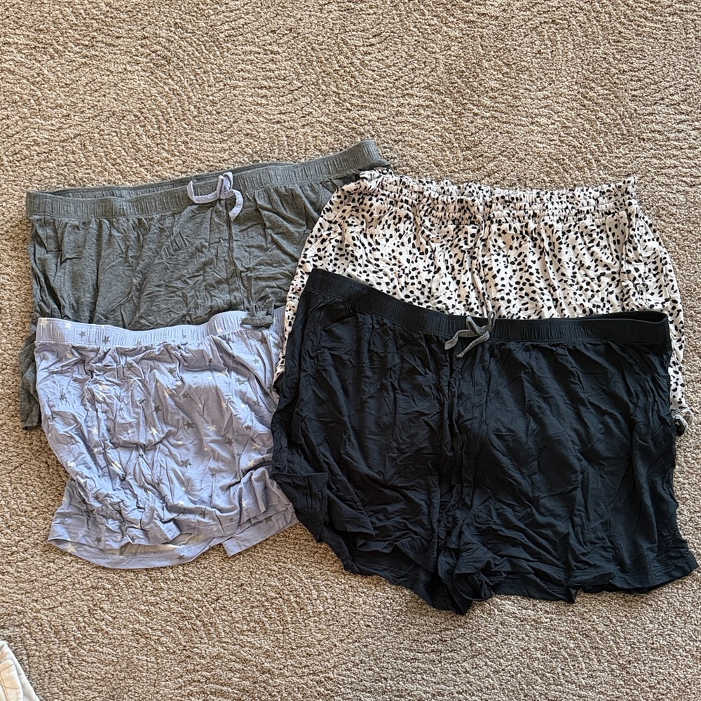 Women's Intimates & Sleepwear Shorts Set - Gray, Black, White